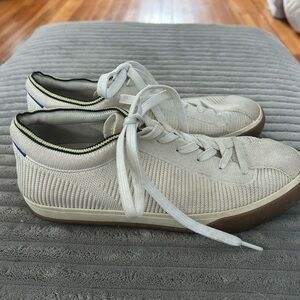 Rothy's Cream and Blue Women's Sneakers